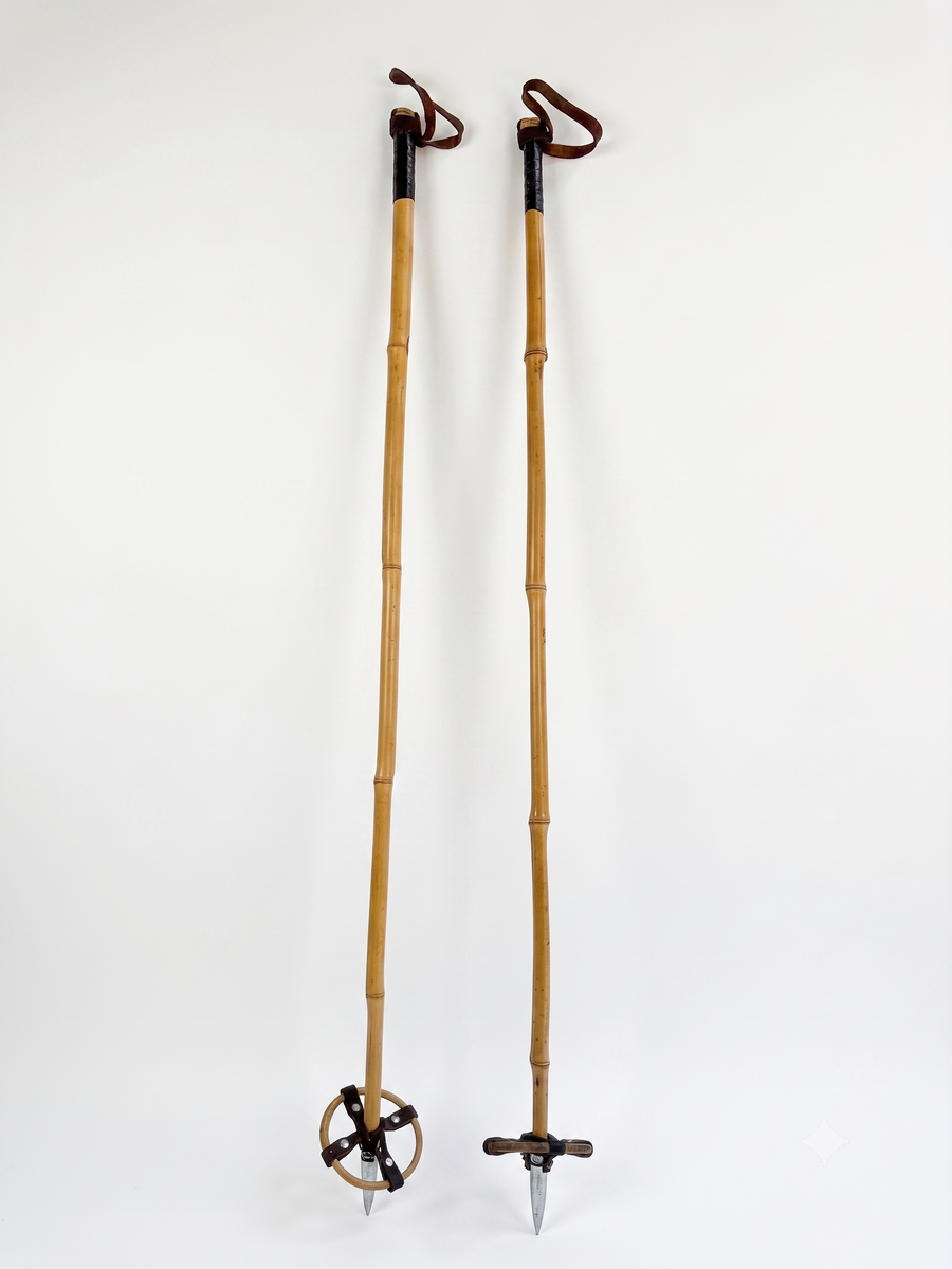 Antique Bamboo Children Ski Poles