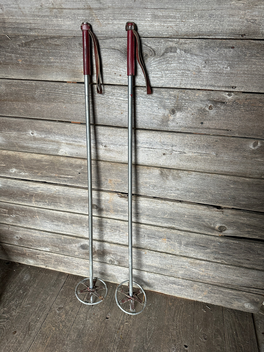 Vintage Metal Downhill Ski Poles