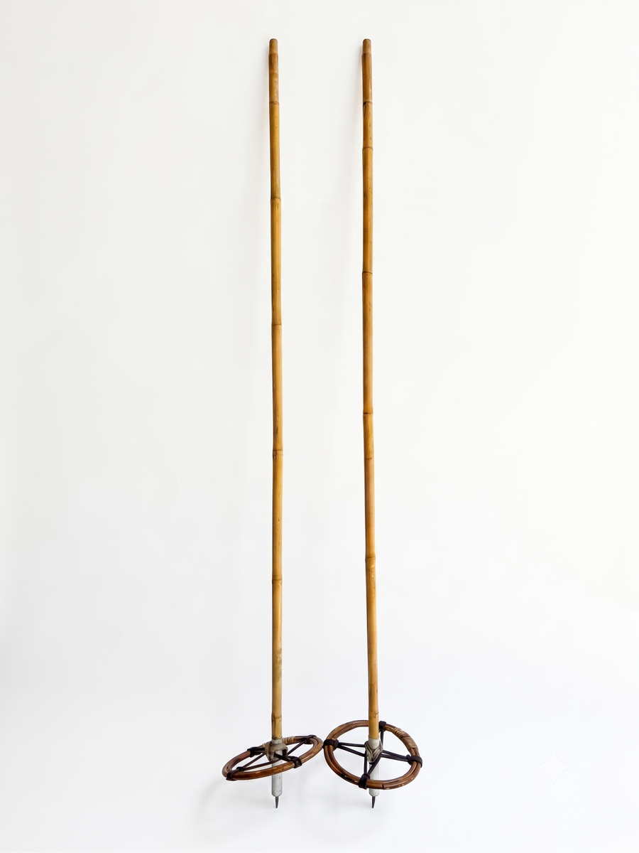Vintage bamboo ski poles