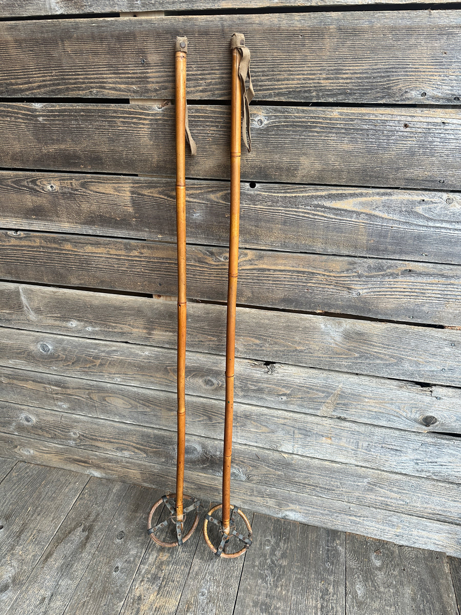 Bamboo Ski Poles - Vintage 1940s