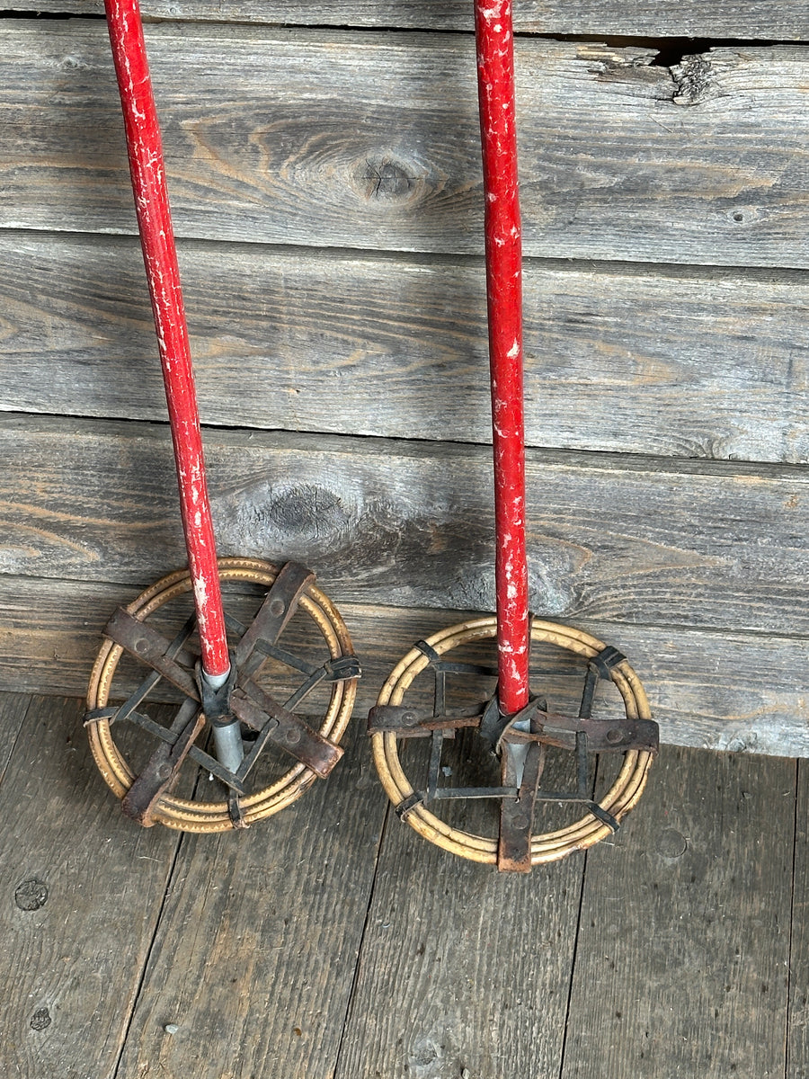 Vintage Bamboo Ski Poles