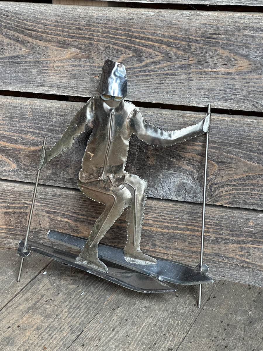 Art Deco Metal Wall Art - Single Skier