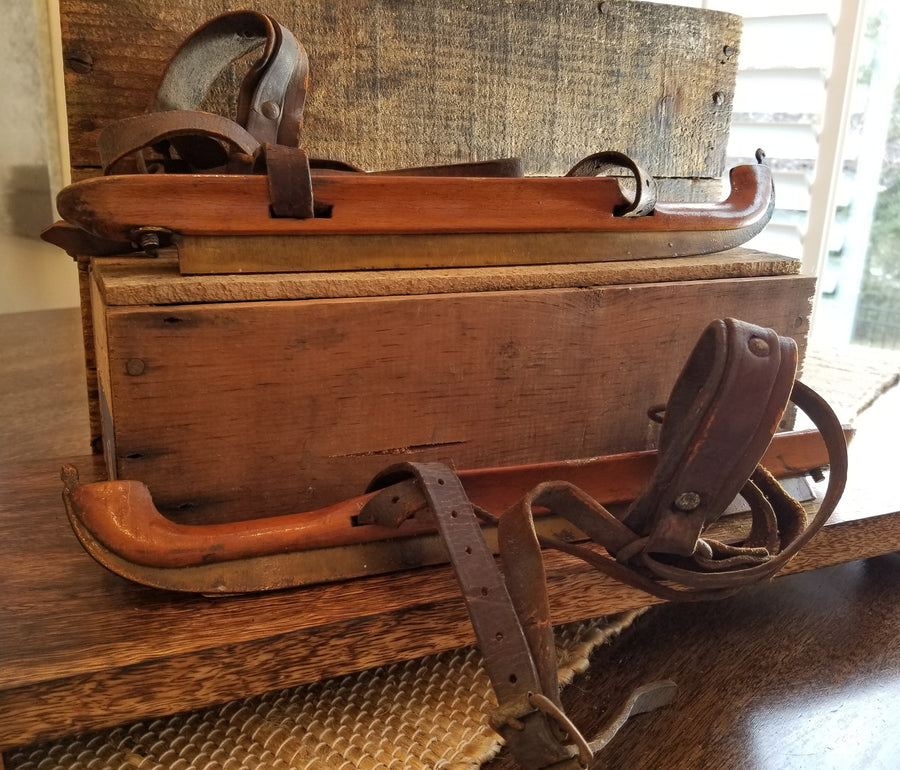 Wooden Skates with Hand Forged Blades