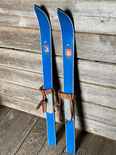 Vintage Junior Snow Patrol Skis- Blue (1960's)