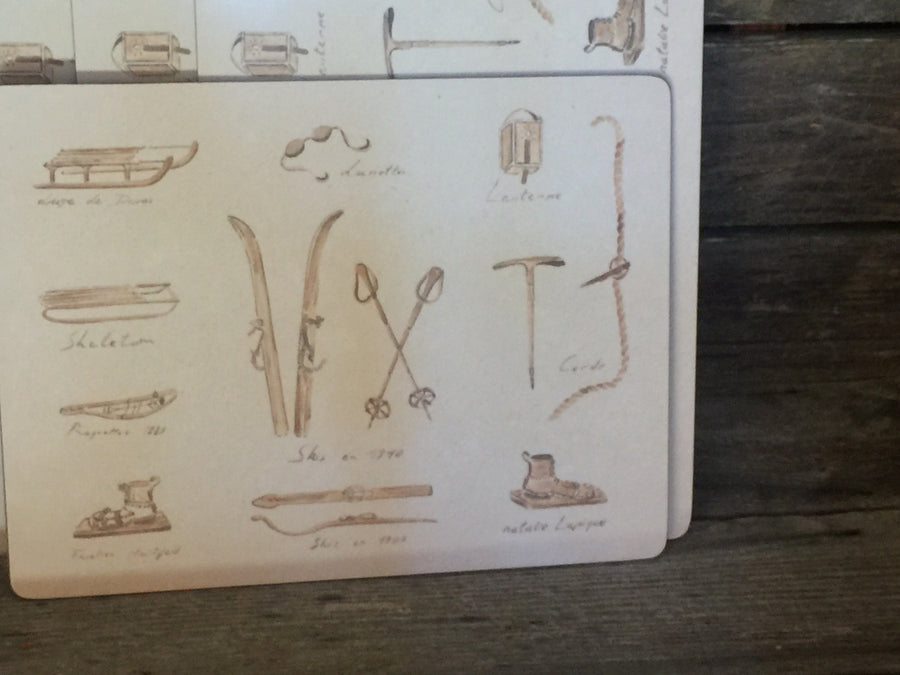 Placemats - Vintage Ski Print