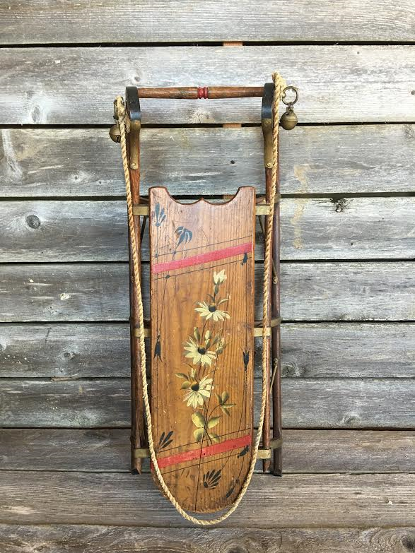Children’s Vintage Wood Sled