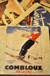 Vintage Marble Ski Coaster - Combloux Teleski Girl Winter