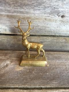 Deer Red Stage Brass Trophy Statute