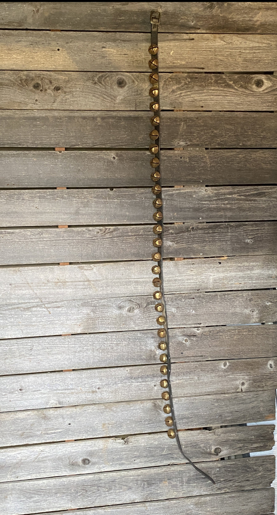 Sleigh Bells - Strap of 30 Bells attached to 72 in Vintage Leather Strap