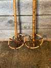 Antique Bamboo Ski Poles with leather straps