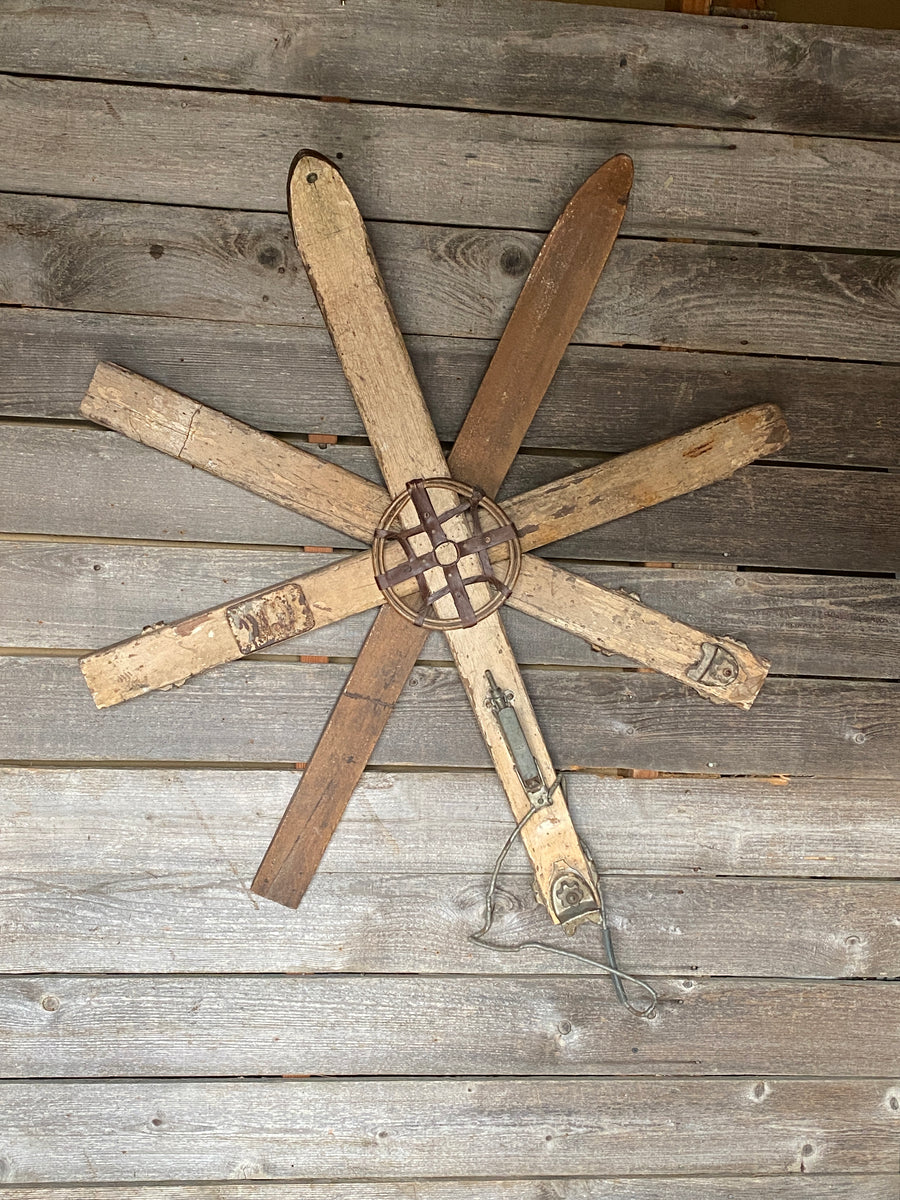 White Military Ski Snowflake Wall Design