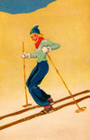 Vintage Swiss Ski Girl Poster