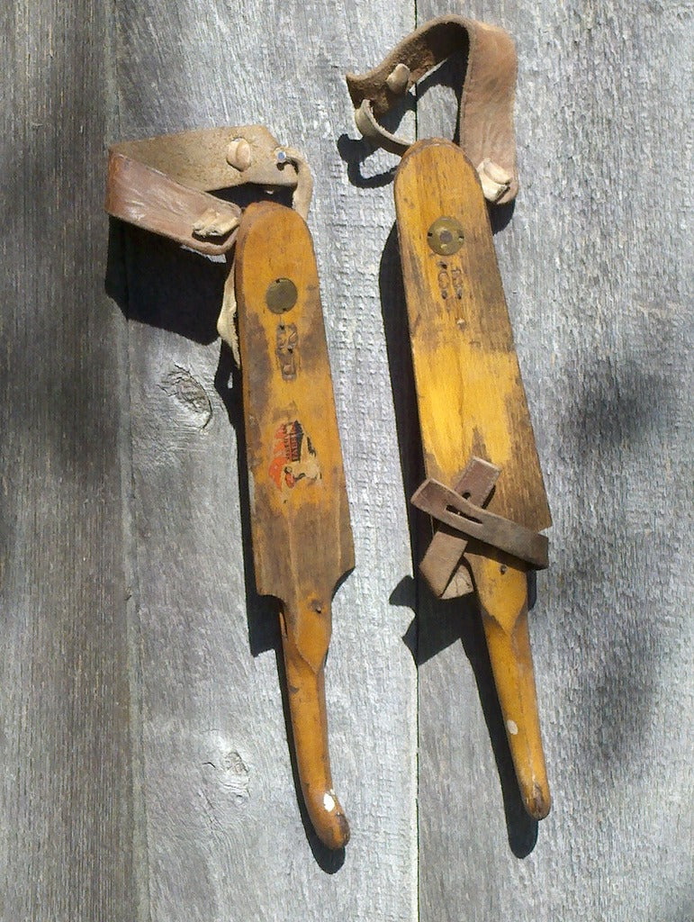 Vintage Wooden Ice Skates