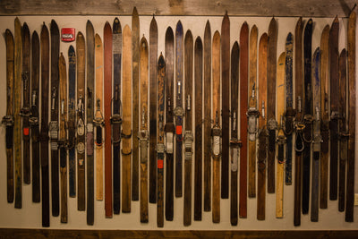 Vintage Wooden Ski Wall