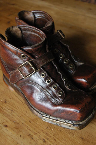 Vintage Leather Ski Boots