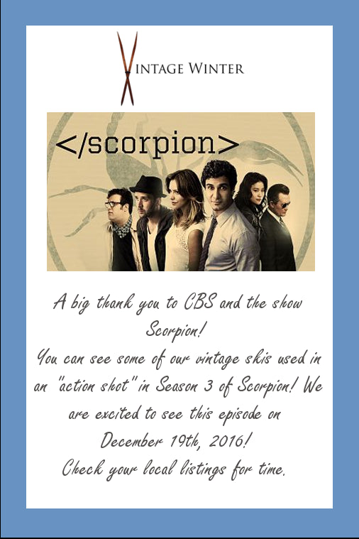 Vintage Winter skis featured in CBS hit show Scorpion!