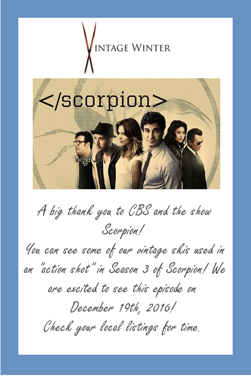 Vintage Winter skis featured in CBS hit show Scorpion!