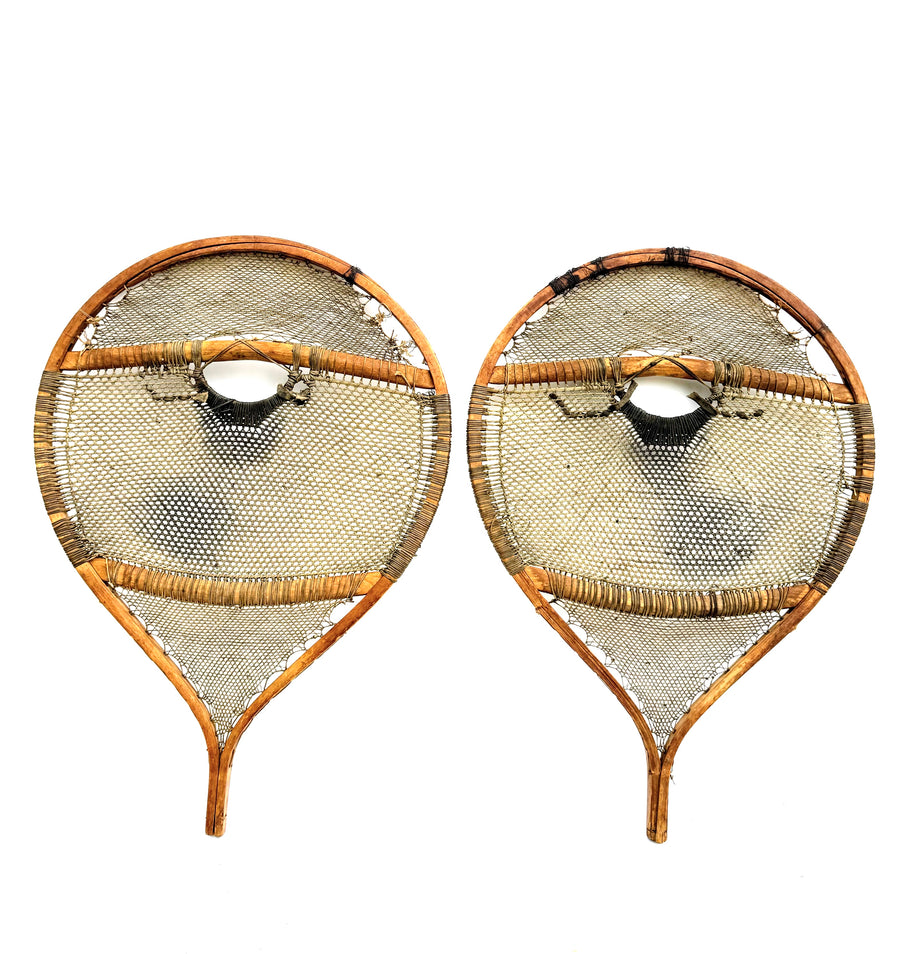 Antique Native Montagnai or Naskapi First Nation Indian Snowshoes