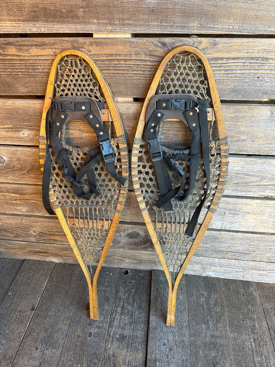Classic Wood Snowshoes with Leather Bindings