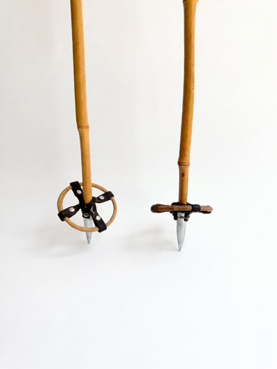 Antique Bamboo Children Ski Poles