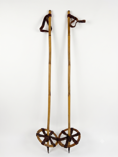 Antique Bamboo Children Ski Poles