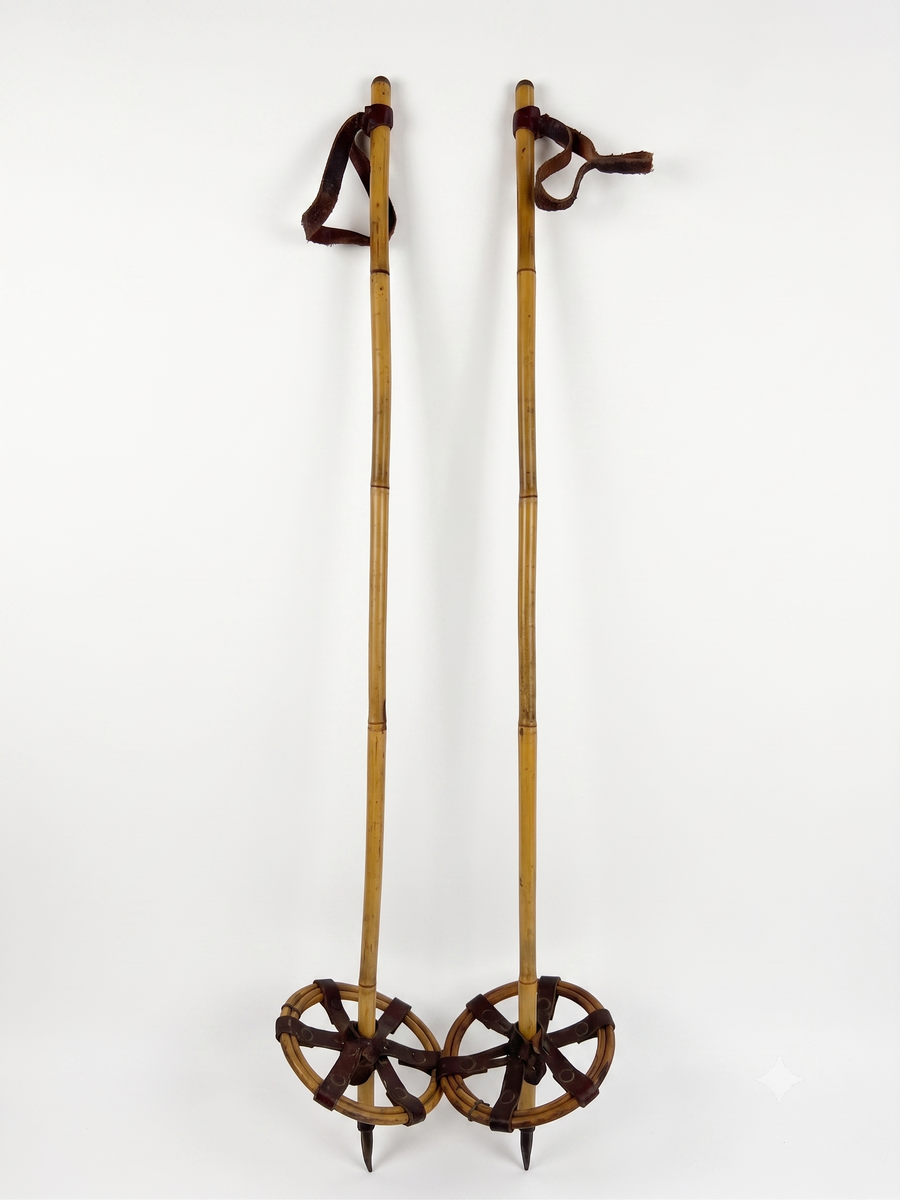 Antique Bamboo Children Ski Poles