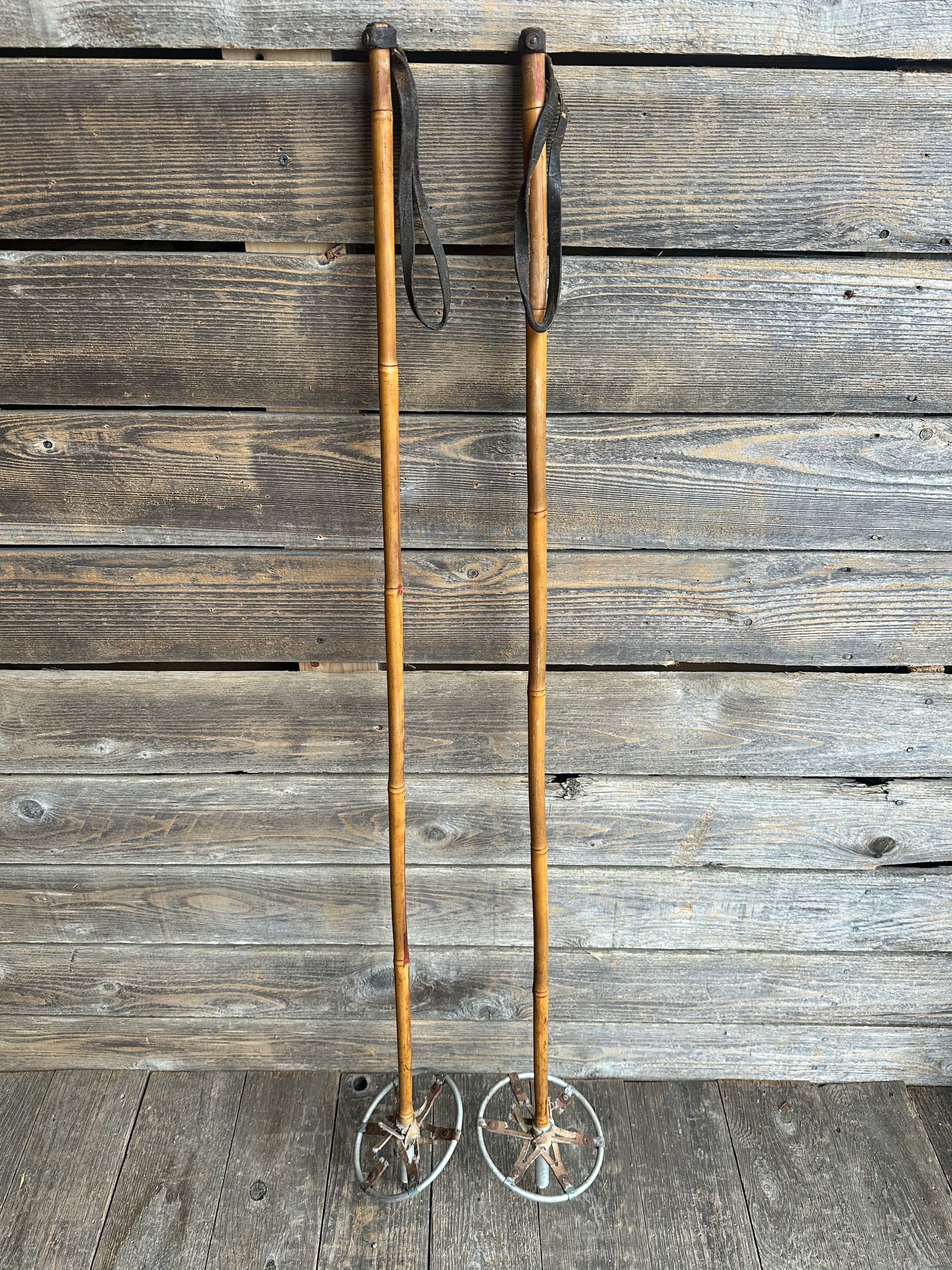 bamboo cross country ski poles Bamboo Ski Poles with metal baskets