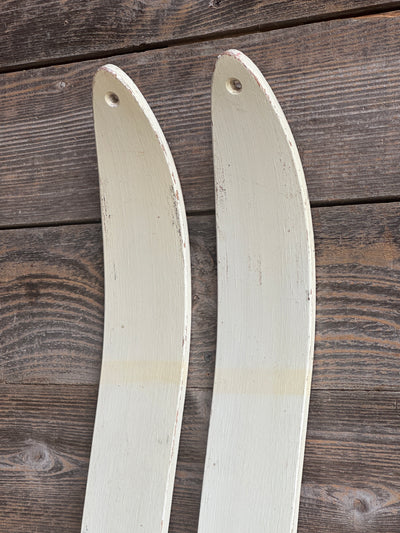 Vintage 10th Mountain Division Downhill Skis with Poles