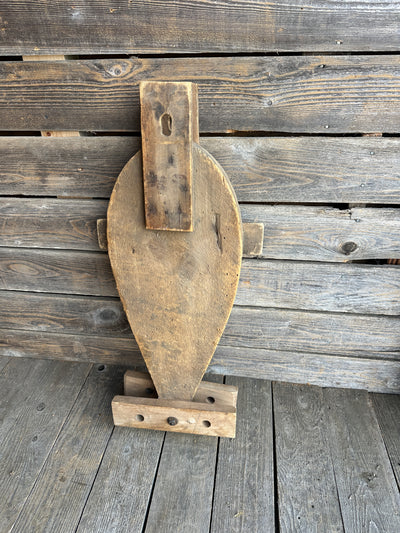 Antique Snowshoe Makers Mold, Bearpaw Form