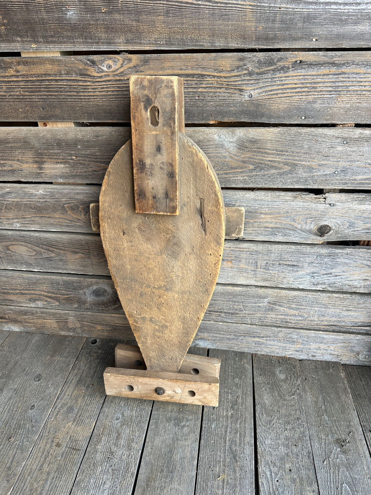 Antique Snowshoe Makers Mold, Bearpaw Form