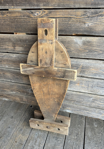 Antique Snowshoe Makers Mold, Bearpaw Form
