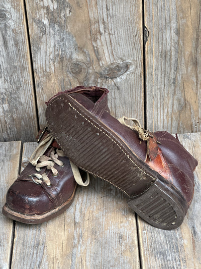 Two-tone Leather Ski Boots - Vintage