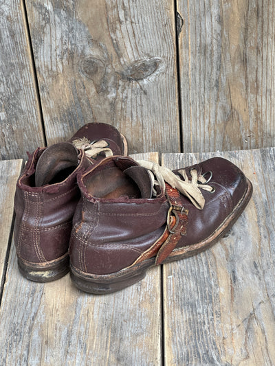 Two-tone Leather Ski Boots - Vintage