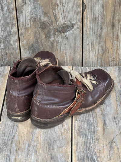 Two-tone Leather Ski Boots - Vintage