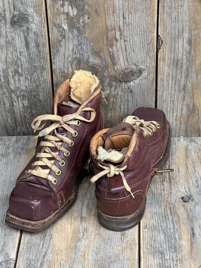 Vintage Square Toe Ski Boots