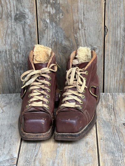 Vintage Square Toe Ski Boots