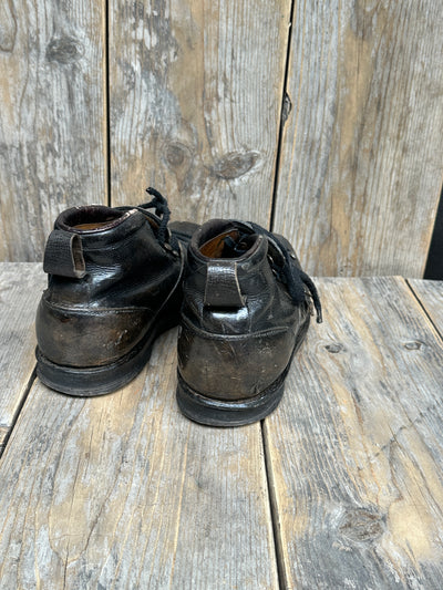 Vintage Leather Ski Boots - Black