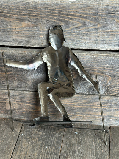 Art Deco Metal Wall Art - Single Skier