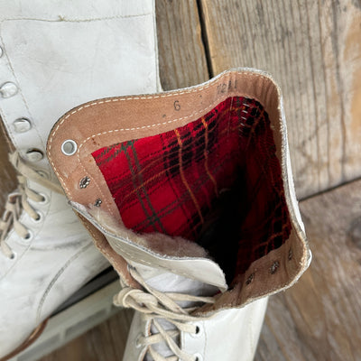 Vintage White Leather Women's Figure Skates