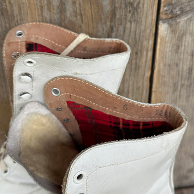 Vintage White Leather Women's Figure Skates