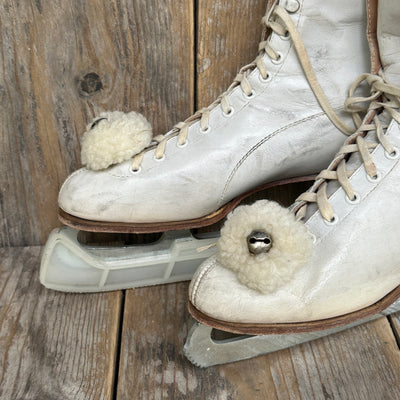 Vintage White Leather Women's Figure Skates