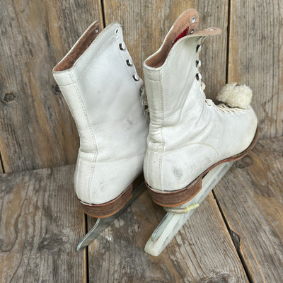 Vintage White Leather Women's Figure Skates