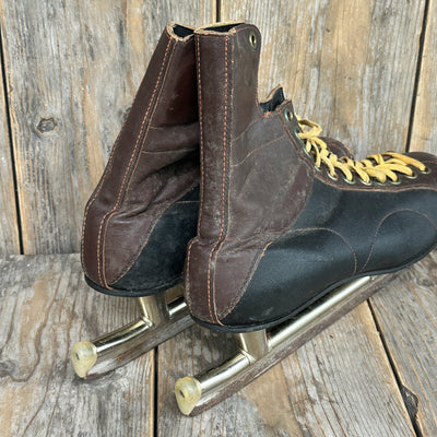 Vintage Leather Mens Ice Hockey Skates - Silver Arrow