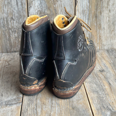 Vintage Leather Ski Boots - Lace Up