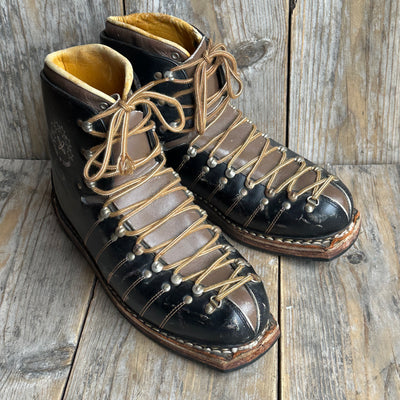 Vintage Leather Ski Boots - Lace Up