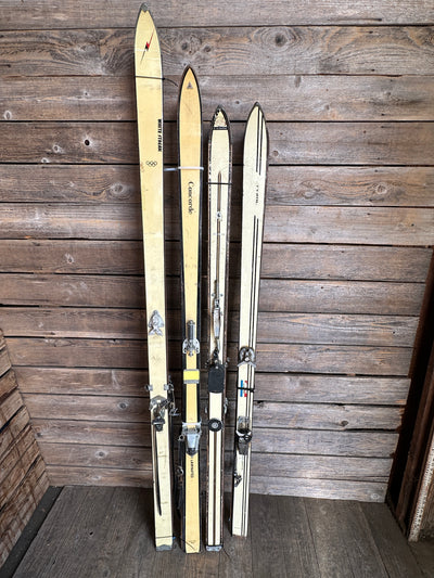 Vintage White Skis - Group