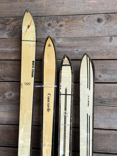 Vintage White Skis - Group