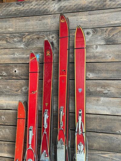 Vintage Red Skis - Group