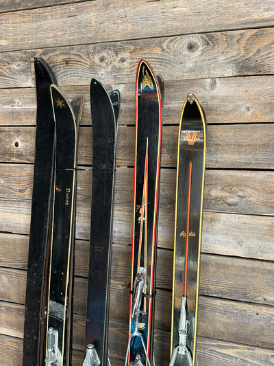 Group of Vintage Black Skis