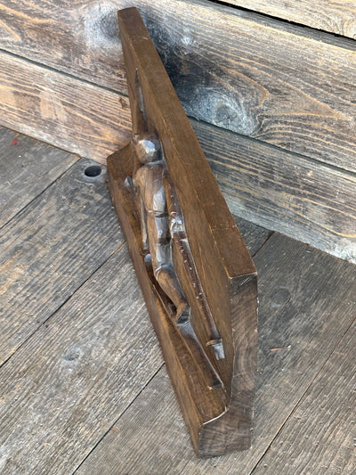 Wooden Cross Country Skier Carving